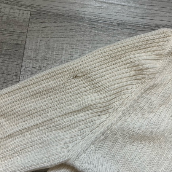 COS Cashmere Cream Ribbed Button-Up Cardigan - Picture 5 of 8